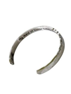 Hammered Engraved Aluminum Cuff Bracelet - maid of honor, Sister